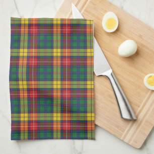 Linge De Cuisine Clan Plaid Buchanan Tartan Rouge Jaune Vert