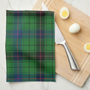 Linge De Cuisine Clan Plaid Davidson bleu vert noir Tartan
