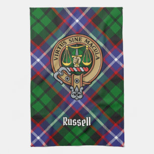 Linge De Cuisine Clan Russell Crête sur Tartan