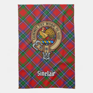 Linge De Cuisine Clan Sinclair Crest sur Tartan