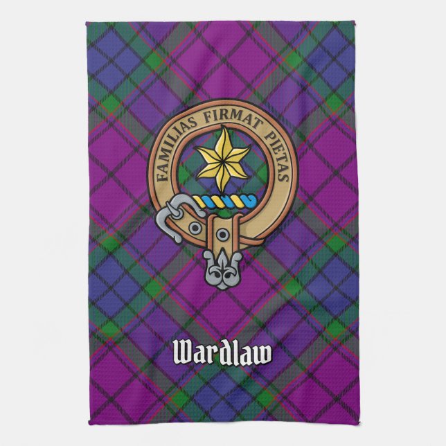 Linge De Cuisine Clan Wardlaw Crest sur Tartan (Vertical)
