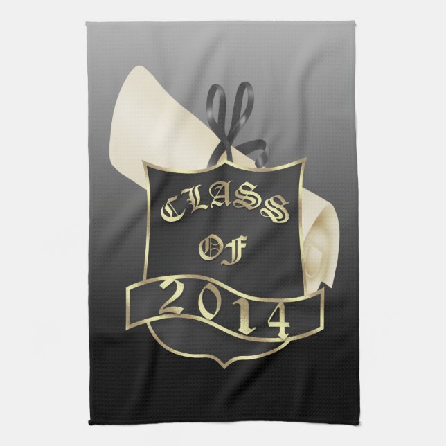 Linge De Cuisine Classe de 2014 bouclier et diplôme (Vertical)