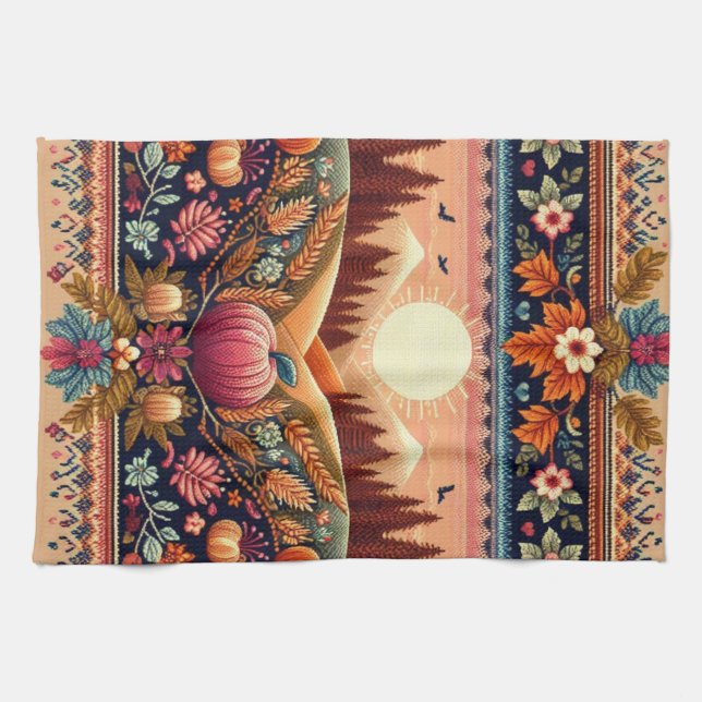 Linge De Cuisine Classic Fair Isle automne/automne (Horizontal)