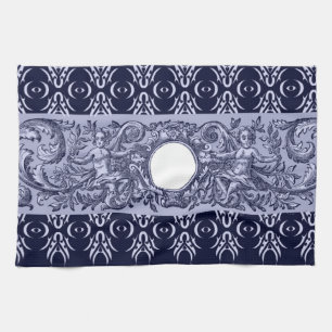 Linge De Cuisine Classy Blue Baroque Motif par LeahG - cherubs