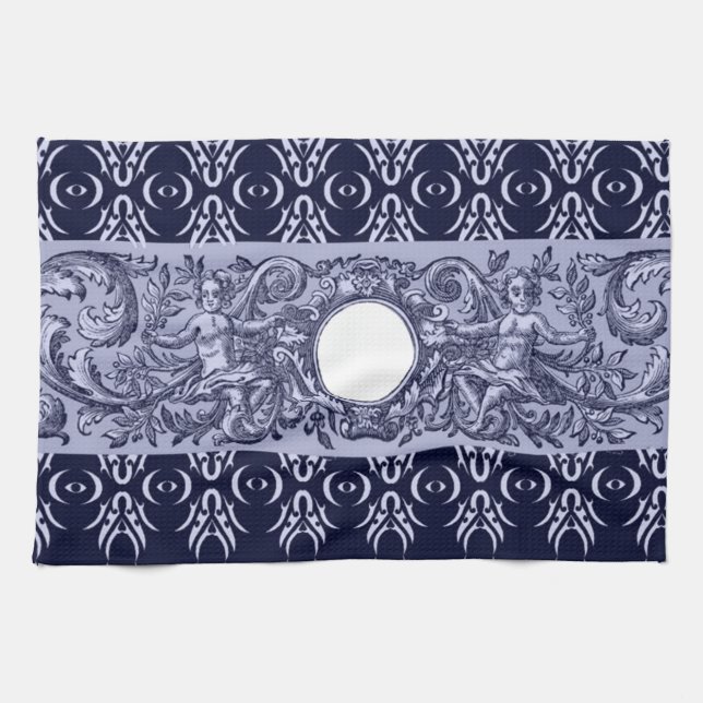 Linge De Cuisine Classy Blue Baroque Motif par LeahG - cherubs (Horizontal)