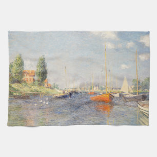 Linge De Cuisine Claude Monet. Bateaux rouges, Argenteuil