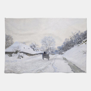 Linge De Cuisine Claude Monet - Chariot sur la route enneigée à Hon