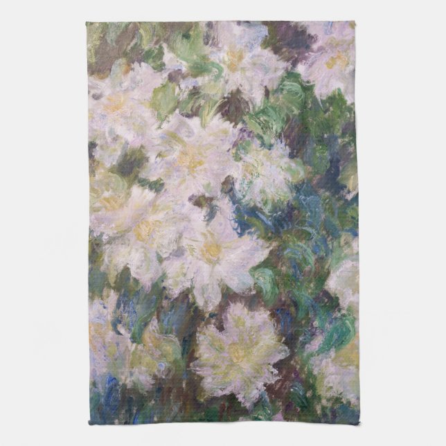 Linge De Cuisine Claude Monet - Clematis blanc (Vertical)