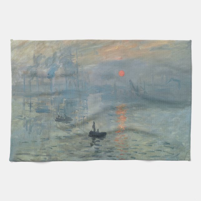 Linge De Cuisine Claude Monet Impression Sunrise Soleil Levant (Horizontal)