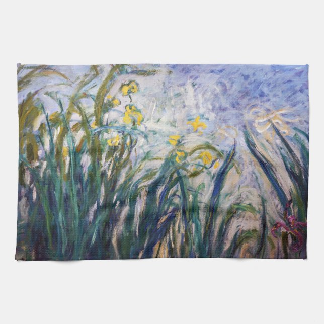 Linge De Cuisine Claude Monet - Iris jaunes et violets (Horizontal)