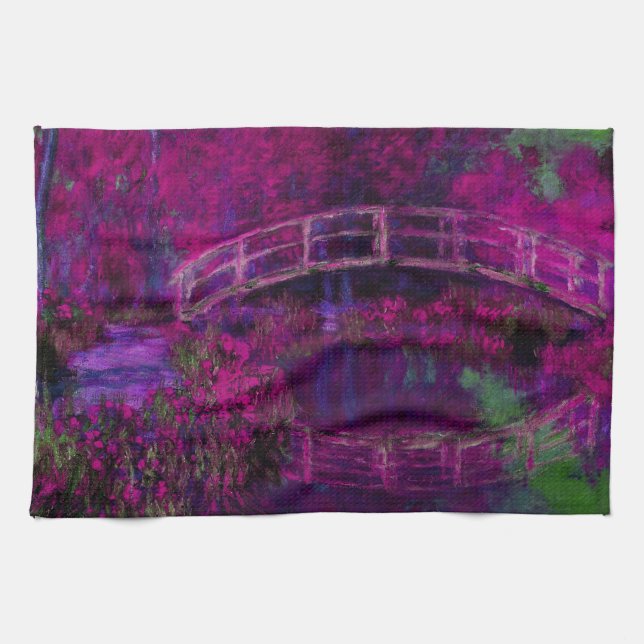 Linge De Cuisine Claude Monet Le Pont Japonais violet (Horizontal)
