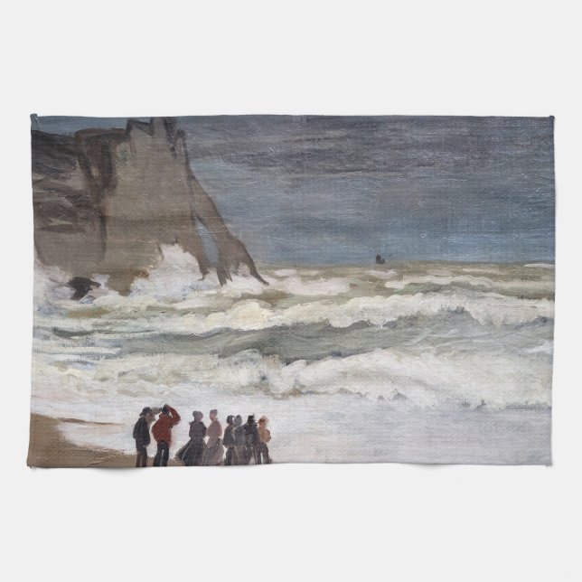 Linge De Cuisine Claude Monet - Mer agitée à Etretat (Horizontal)