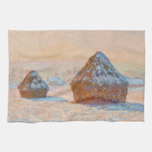 Linge De Cuisine Claude Monet - Meules, Effet de Neige, Le Matin