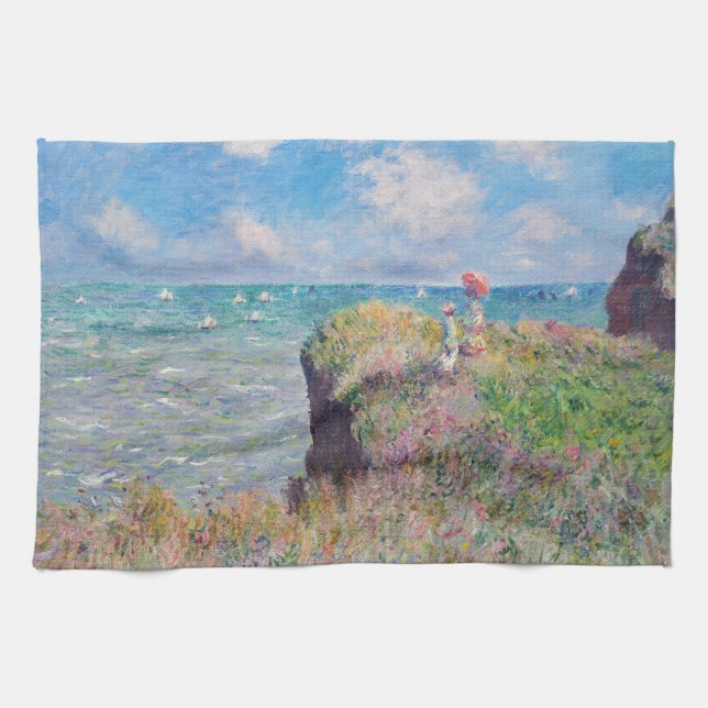 Linge De Cuisine Claude Monet - Promenade Cliff à Pourville (Horizontal)