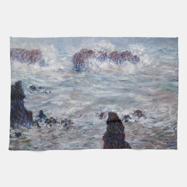 Linge De Cuisine Claude Monet - Tempête au large de la côte Belle-Î (Horizontal)
