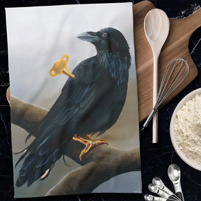 Linge De Cuisine Clé mécanique à remonter Steampunk Corbeau Noir (Créateur téléchargé)