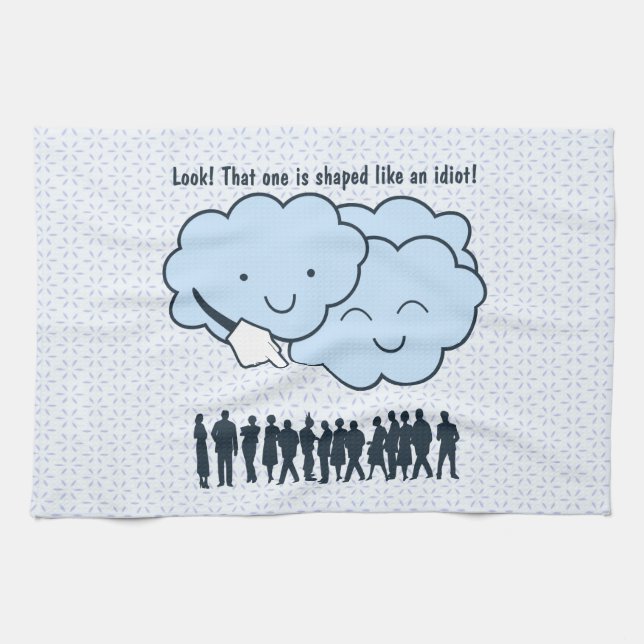 Linge De Cuisine Cloud Mocks Les formes humaines Drôle Caricature (Horizontal)