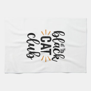 Linge De Cuisine Club Chat Noir Design Vector pour Amateur de Chats