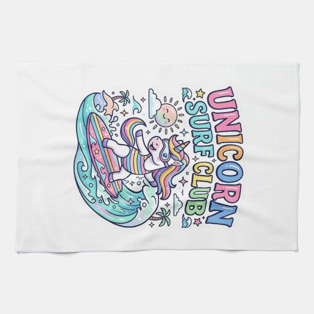 Linge De Cuisine Club de surf Licorne (Horizontal)