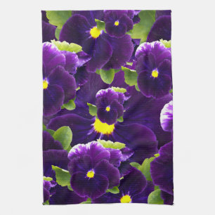 Linge De Cuisine Clusters de Pansy Profond Violet : Beauté majestue