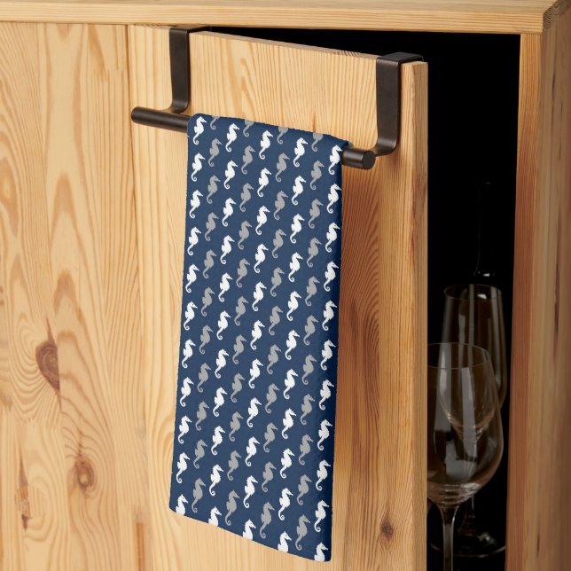 Linge De Cuisine Coastal Seahorse Kitchen Towel (Pliage en tiers)