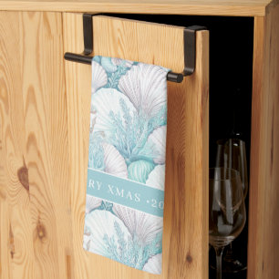 Linge De Cuisine Coastal Seashell & Coral Motif#3 ID1009