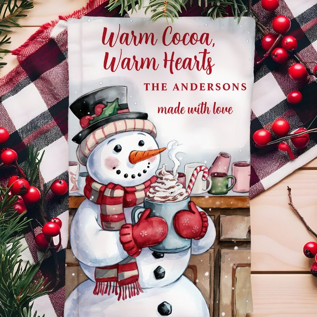 Linge De Cuisine Coca chaud Snowman Noël personnalisé (Créateur téléchargé)