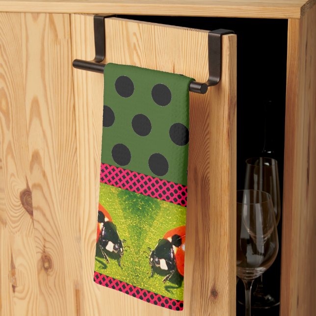 Linge De Cuisine Coccinelle à points (Pliage en tiers)