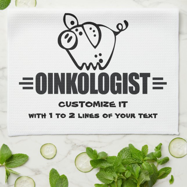 Linge De Cuisine Cochon personnalisé amusant (Plié)