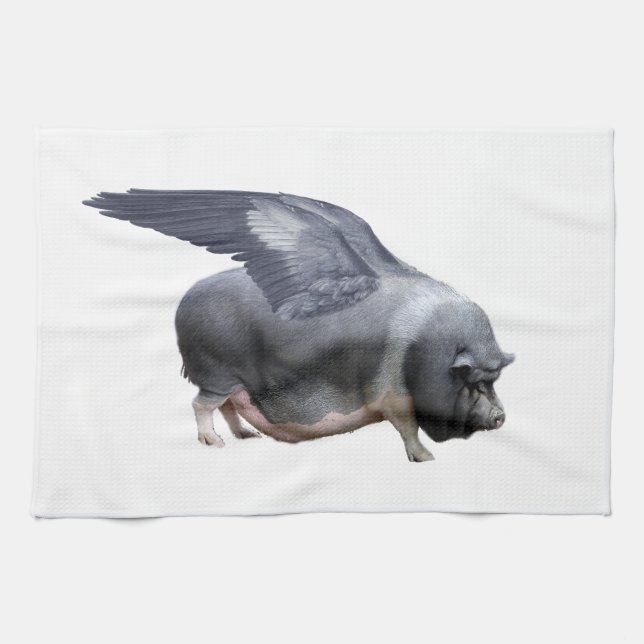 Linge De Cuisine cochon volant (Horizontal)
