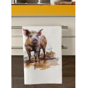 Linge De Cuisine Cochonnet joueur, personnalisé