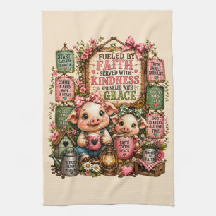 Linge De Cuisine Cochons Mignons Avec Citations/Christianisme