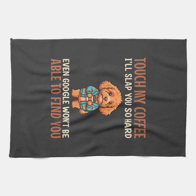 Linge De Cuisine Cockapoo Amoureux de Café Drôle (Horizontal)