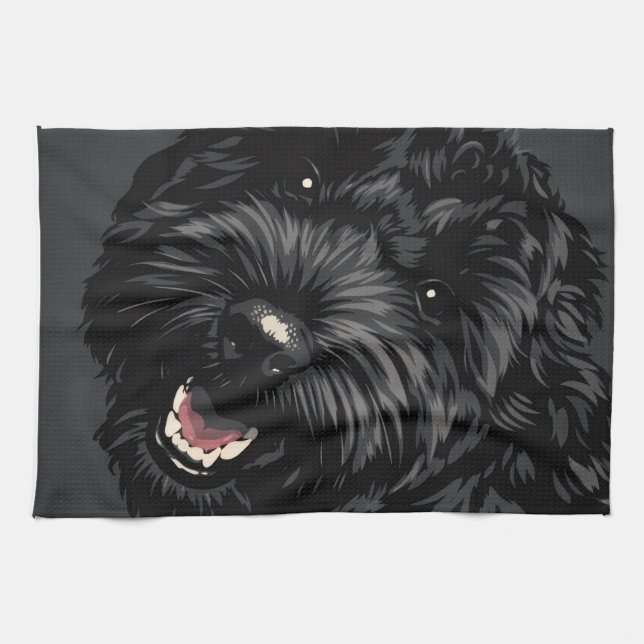 Linge De Cuisine Cockapoo Dog Portrait Black Cockapoo gift (Horizontal)