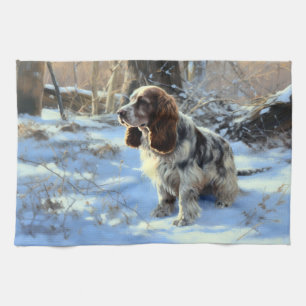 Linge De Cuisine Cocker Spaniel Laisser Neige Noël