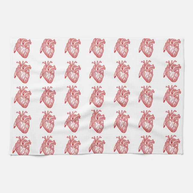 Linge De Cuisine Coeur Anatomique Rouge (Horizontal)