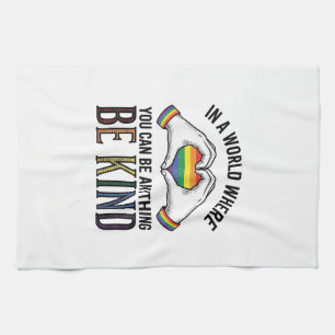 Linge De Cuisine Cœur Arc-en-ciel Mains Vintage Design Vectoriel So