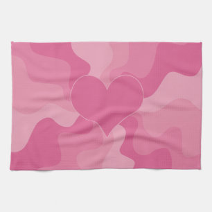 Linge De Cuisine Coeur d'amour - rose