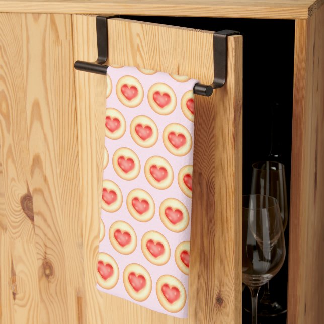 Linge De Cuisine Coeur de fraise classique Empreinte numérique Cook (Pliage en tiers)