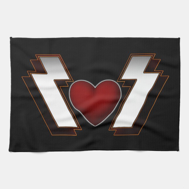 Linge De Cuisine Coeur métallique lourd (Horizontal)