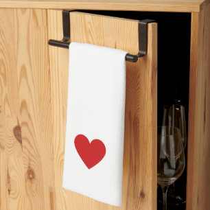 Linge De Cuisine Cœur Moderne Rouge Amour Simple Chic Personnalisé