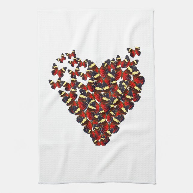 Linge De Cuisine Coeur papillon (Vertical)