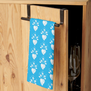 Linge De Cuisine Coeur romantique portugais en motif fleuri