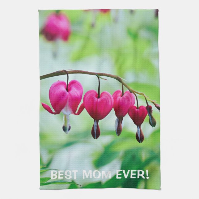 Linge De Cuisine Coeur rose Bleeding Fleur Élégant Plutôt (Vertical)