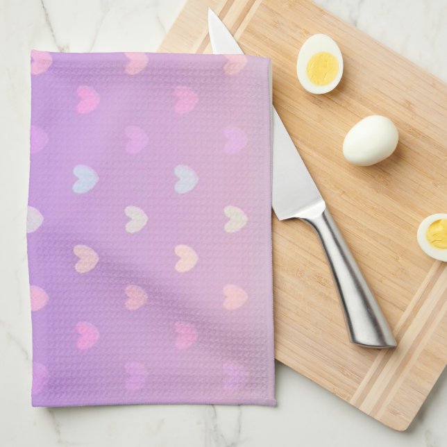 Linge De Cuisine Coeurs (Quart Plié)