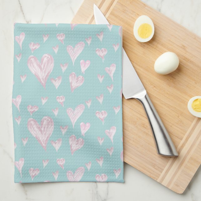 Linge De Cuisine Cœurs (Quart Plié)