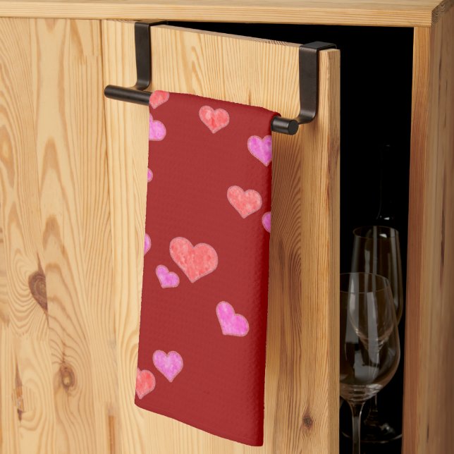 Linge De Cuisine Coeurs 💕 (Pliage en tiers)