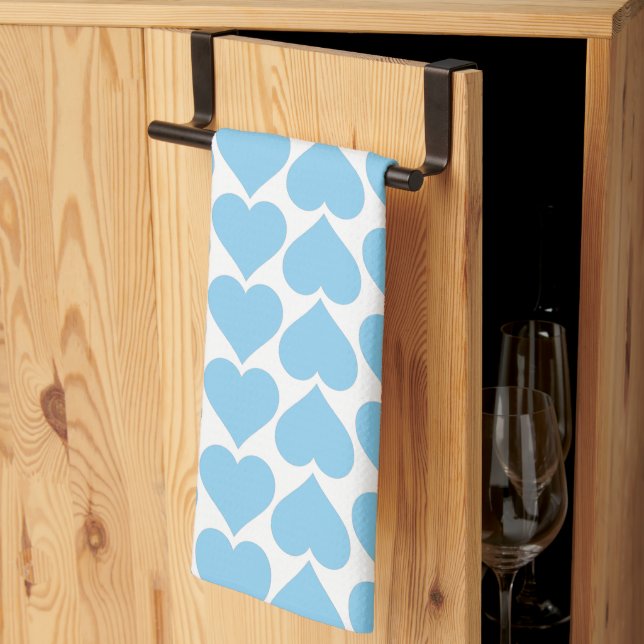 Linge De Cuisine Coeurs Bleus Motif, Romantique, Amour (Pliage en tiers)