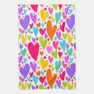Linge De Cuisine Coeurs colorés super et romantiques Saint-Valentin