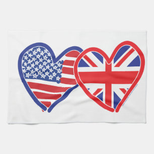 Linge De Cuisine Coeurs du drapeau américain Union Jack